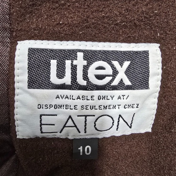 Vintage Utex Jacket Womens 10 Brown Button Up Wool Cashmere Removable Fur Earthy - Picture 9 of 14